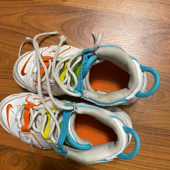 NIKE AIR More Tempo white multi color spell out sneakers lace up colorful retro - Picture 10 of 11